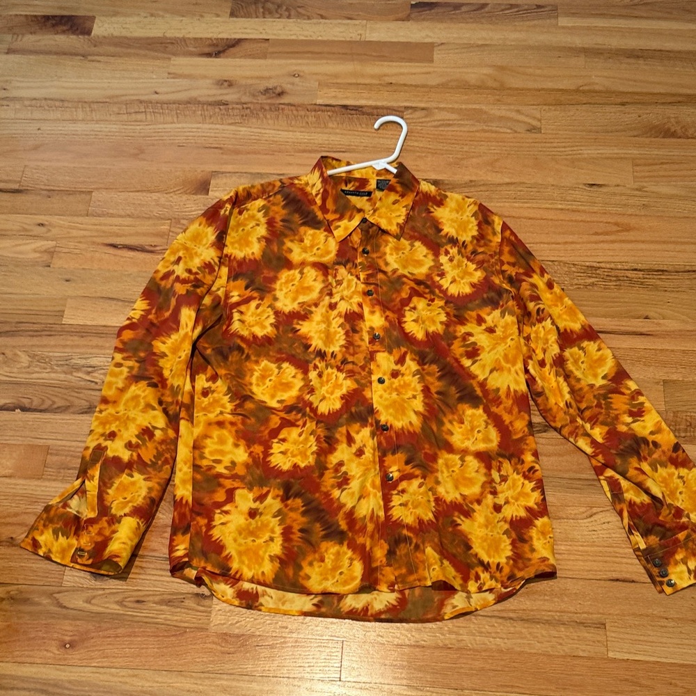 Kenneth Cole Fiery Orange and Red Shirt